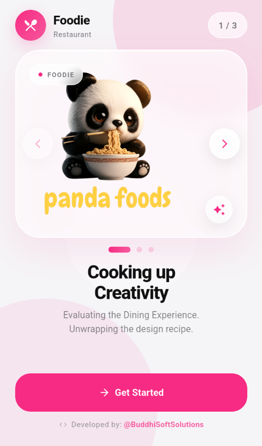 Foodie Restaurant Mobile App interface