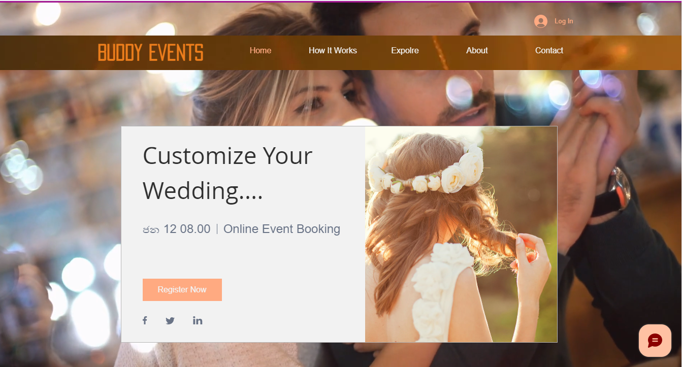 Event & Wedding Website interface